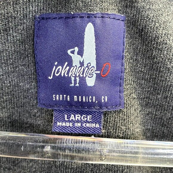 Johnnie-O Leeds Shawl Collar Sweater Fleece Mens Large Charcoal Gray Pullover - Picture 2 of 5